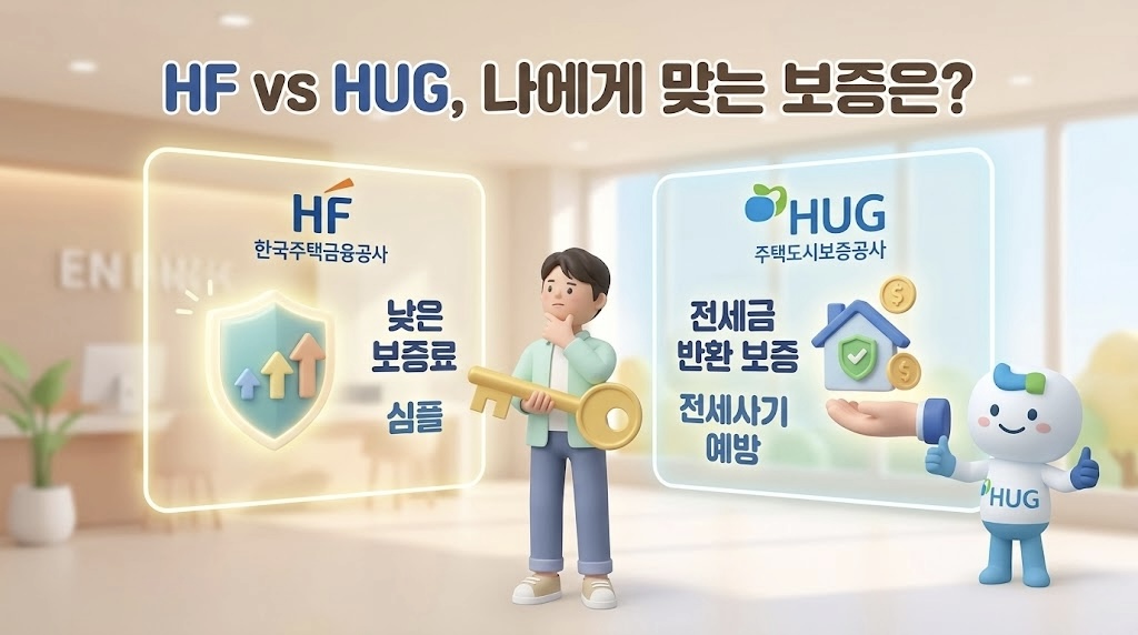 HF 한국주택금융공사 vs HUG 주택도시보증공사 — 나에게 맞는 전세대출 보증 비교