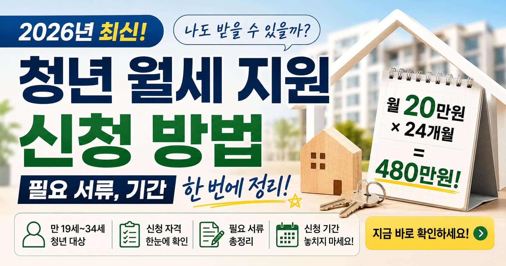 2026년 청년 월세 지원 신청방법 안내