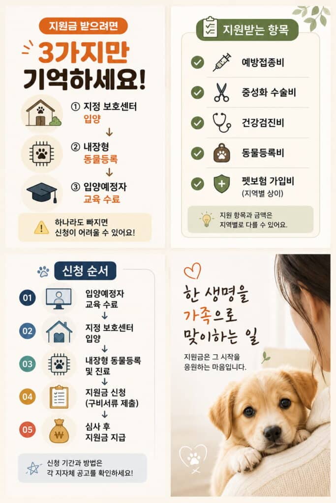 유기동물 입양 지원금 신청 조건과 서류