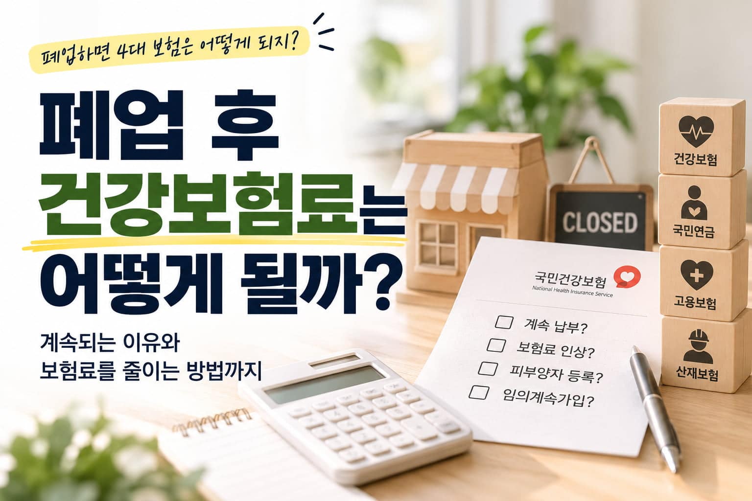 폐업 후 건강보험료 줄이는 방법 안내